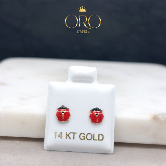 14k ladybug earrings