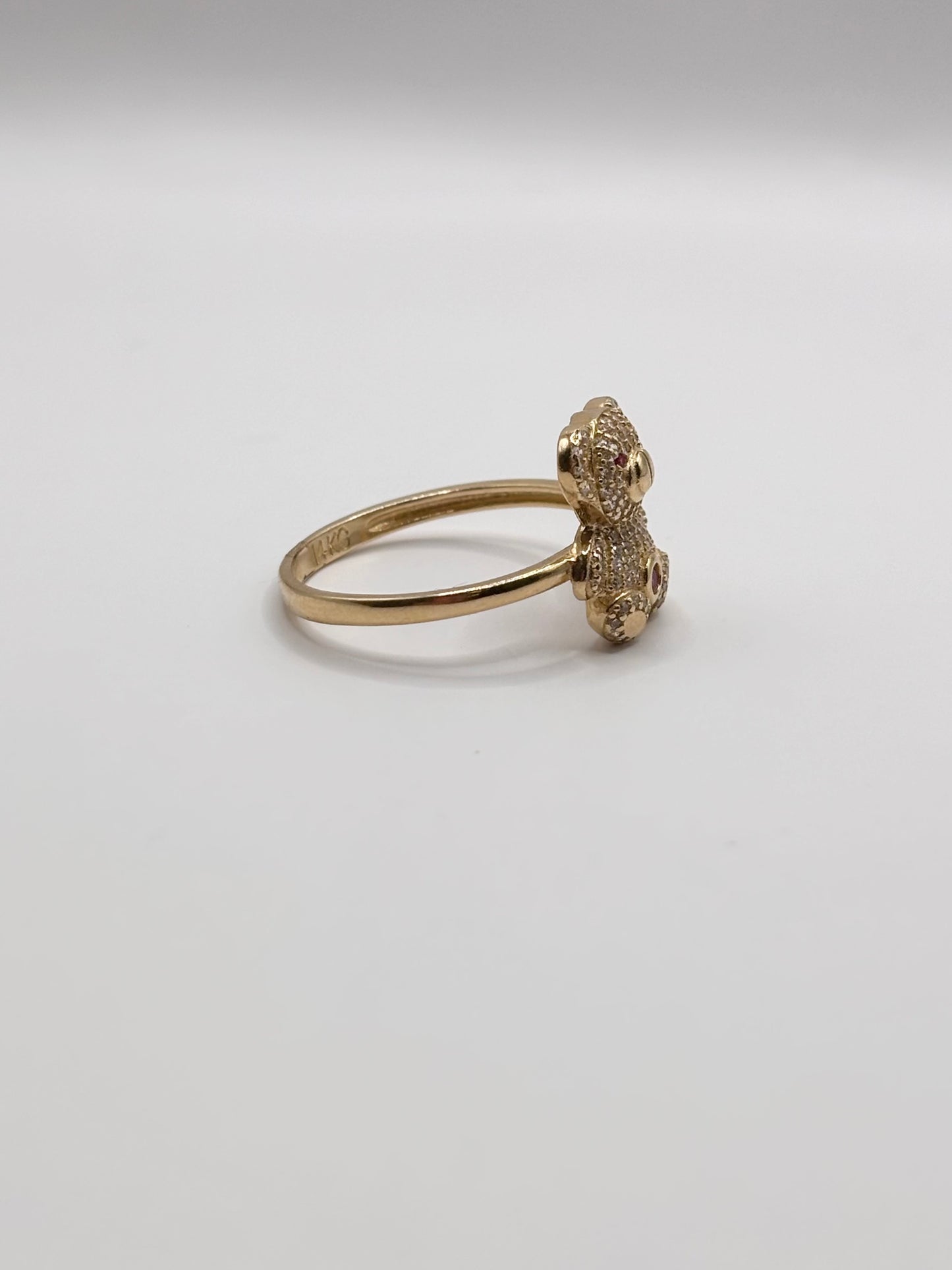 14k teddy bear ring