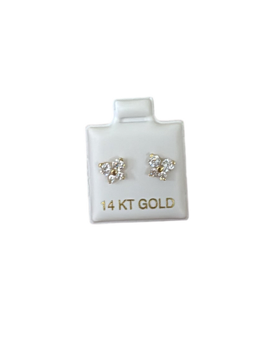 Butterfly earrings 14k