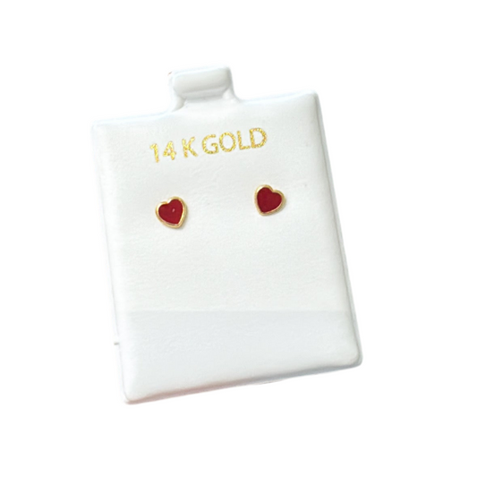 Heart earrings 14k