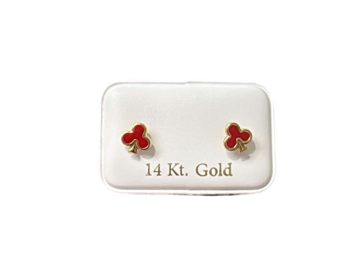 Clover earrings 14k