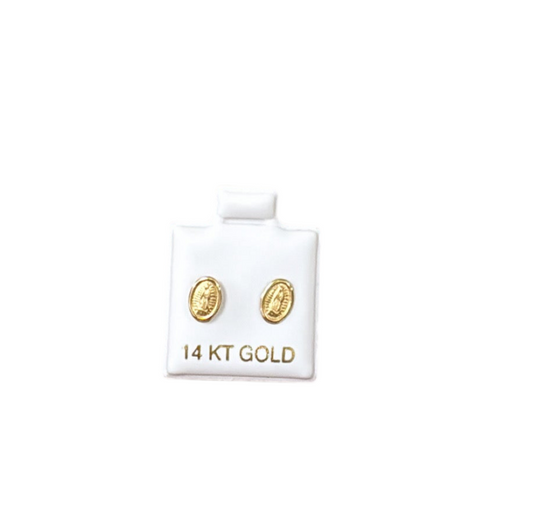 Virgen de Guadalupe earrings 14k