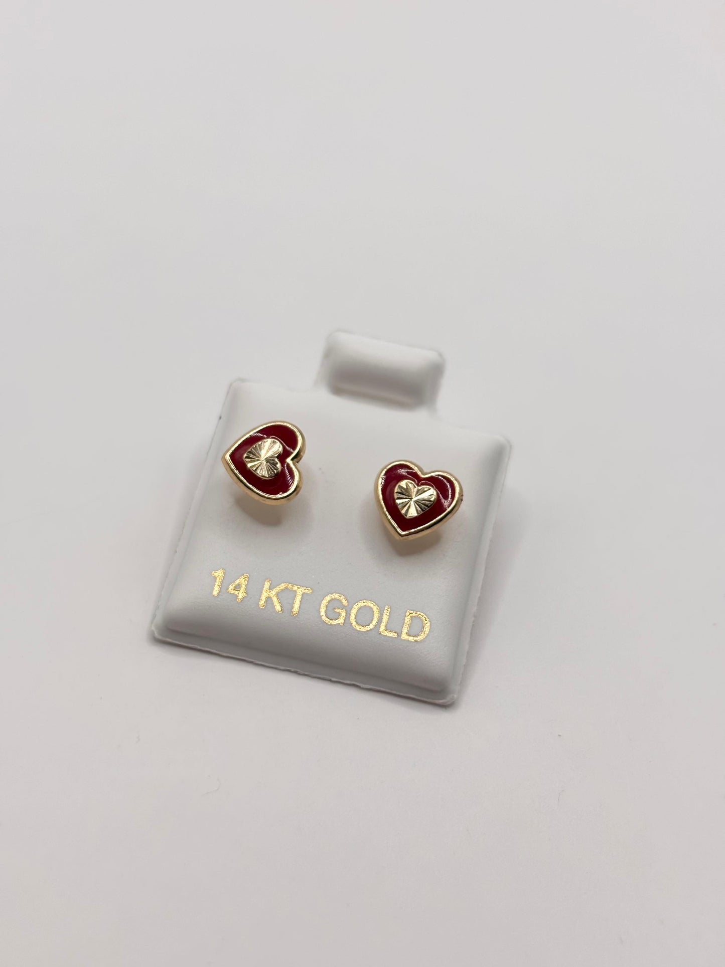 Heart earrings 14k