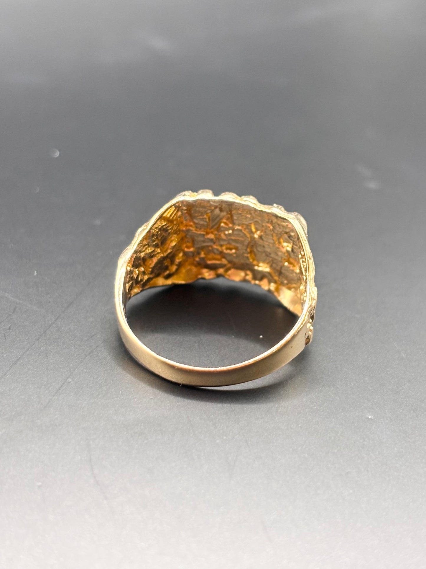 14k square nugget ring sz 10.5