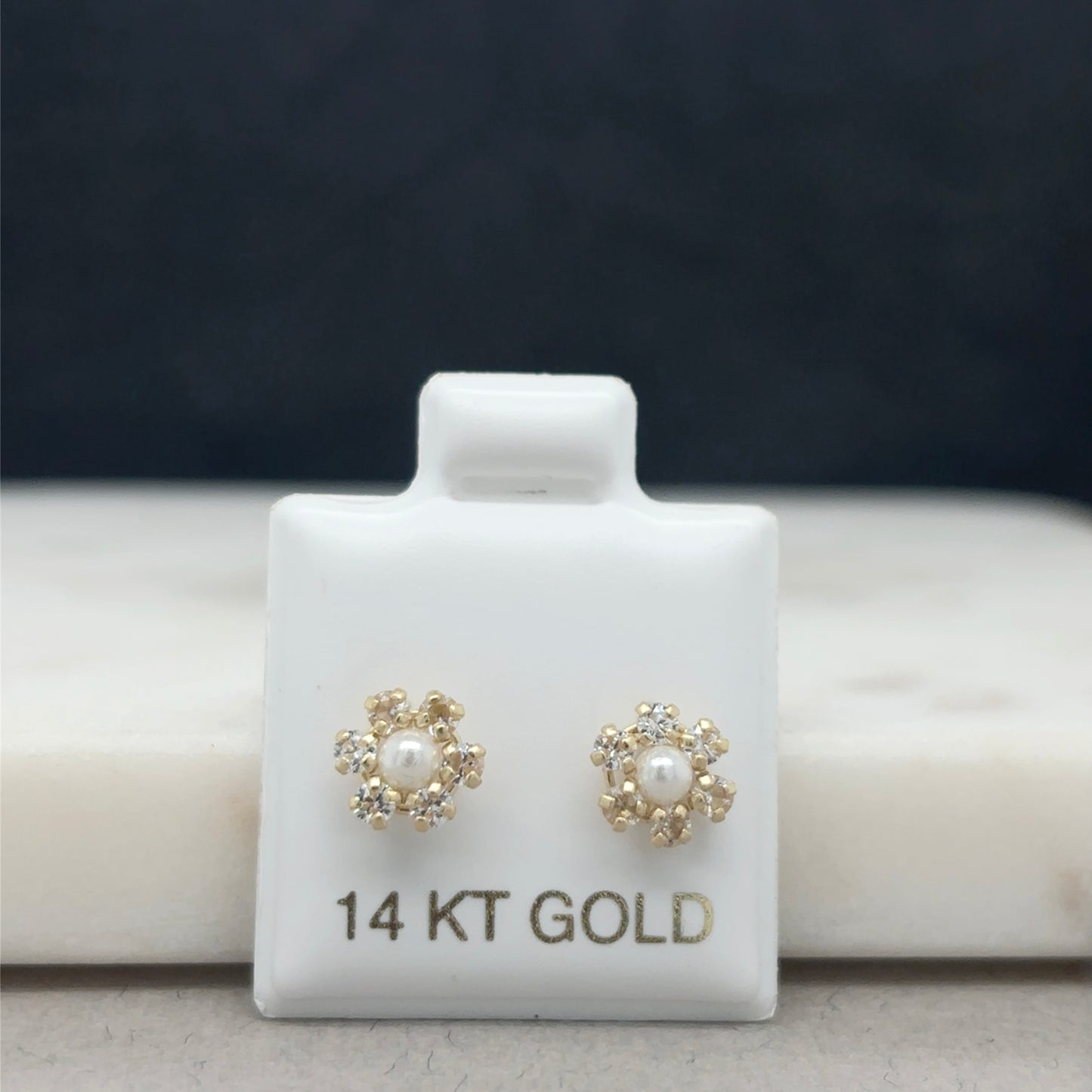 14K Gold Pearl Cluster Studs