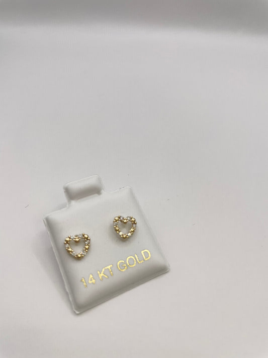 Heart earrings 14k