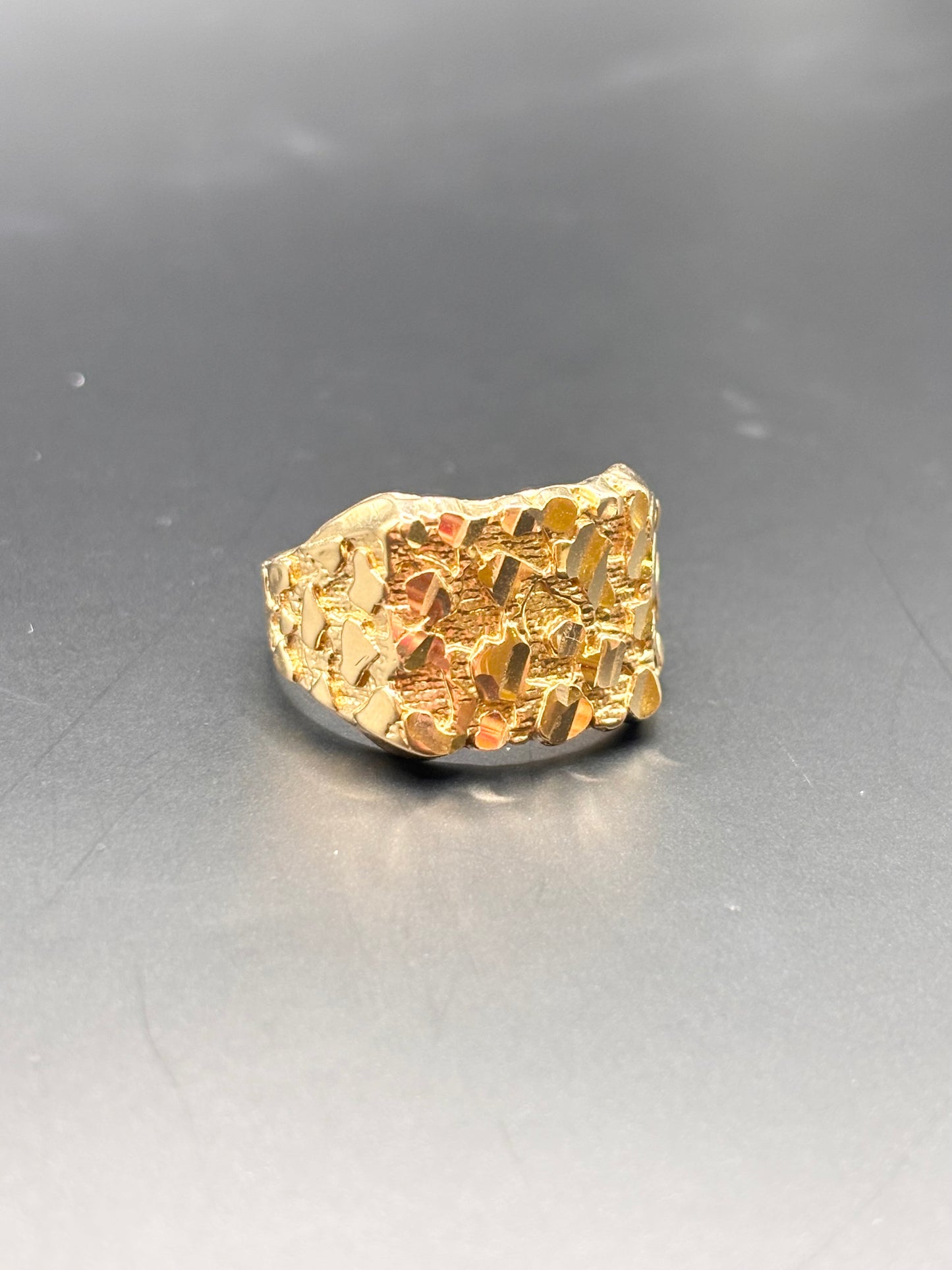 14k square nugget ring sz 10.5