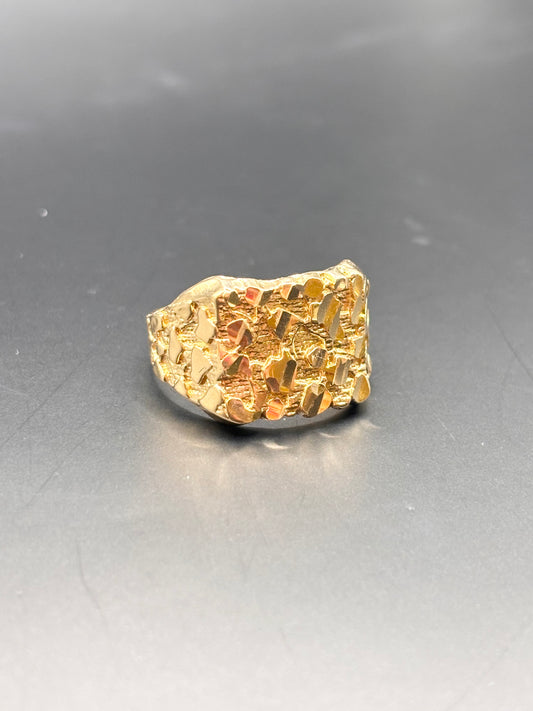 14k square nugget ring sz 10.5