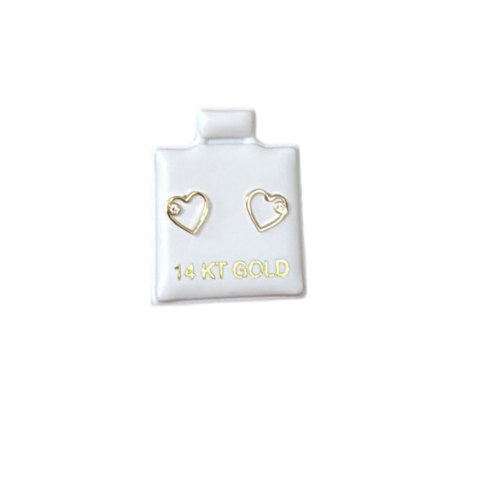 Heart earrings 14k