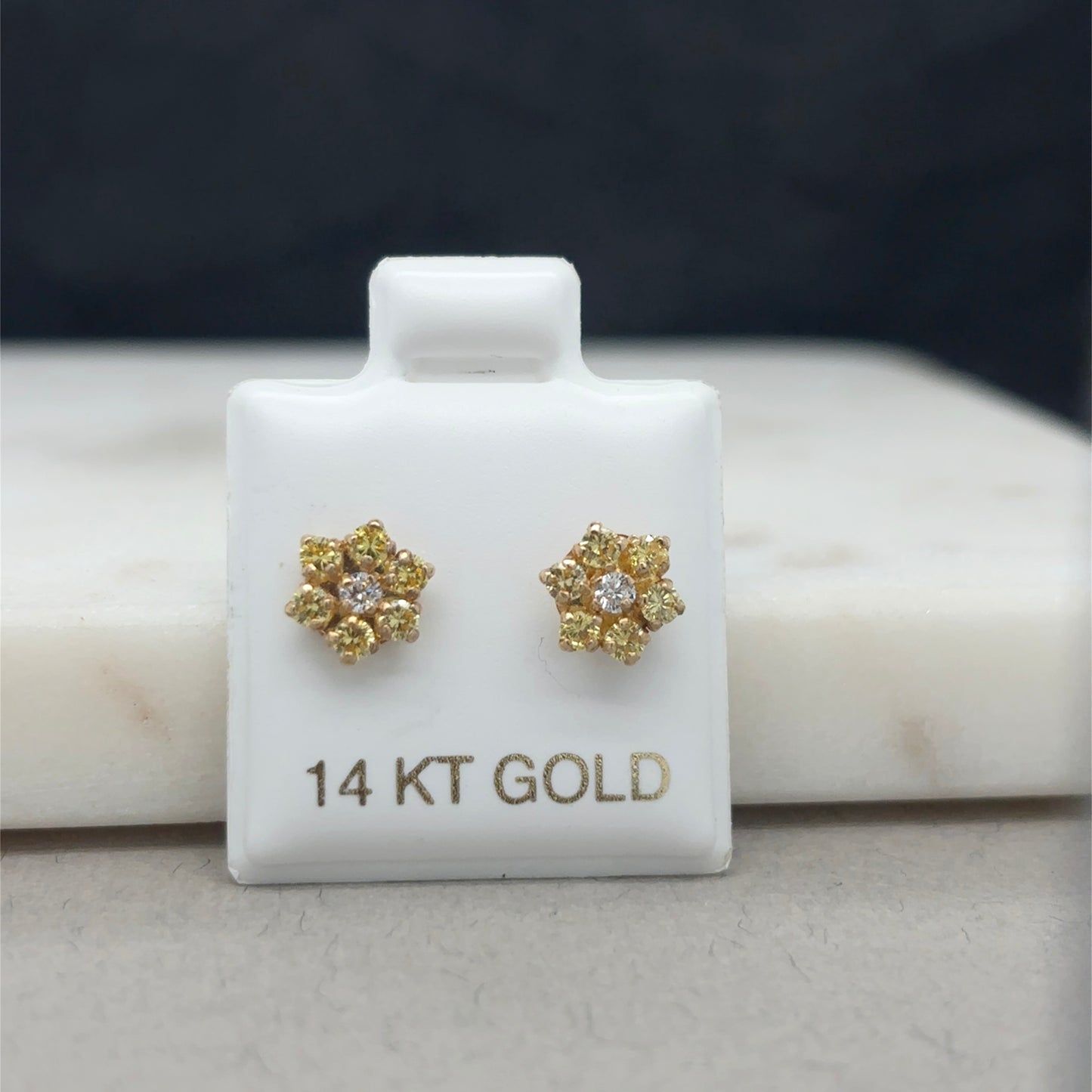 14k flowers earrings