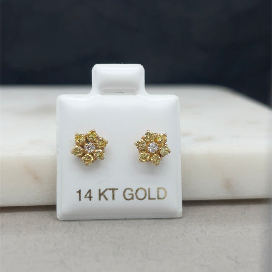 14k flowers earrings