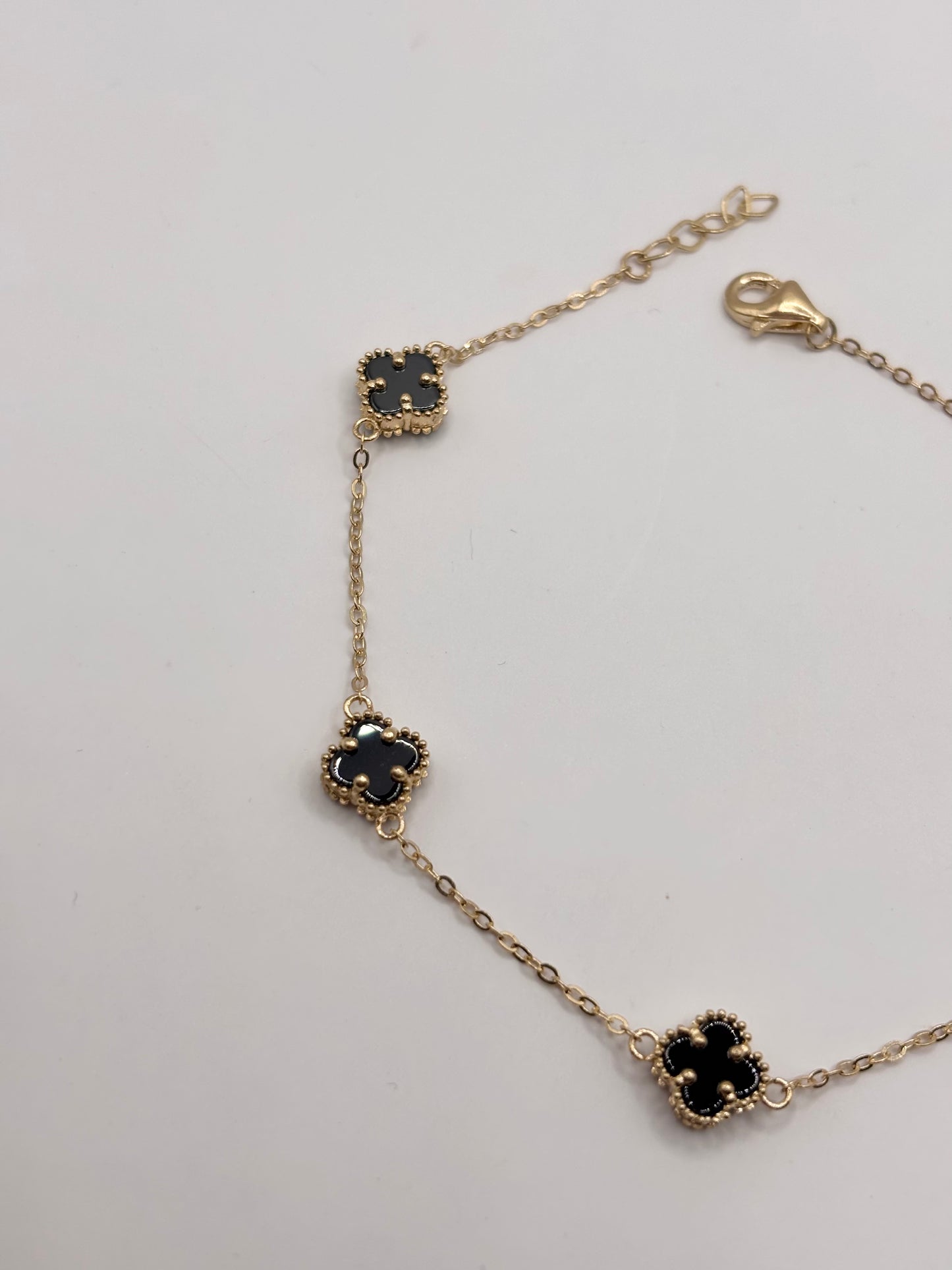 14k mini clover bracelet