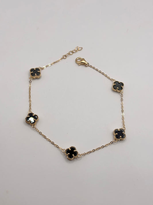 14k mini clover bracelet