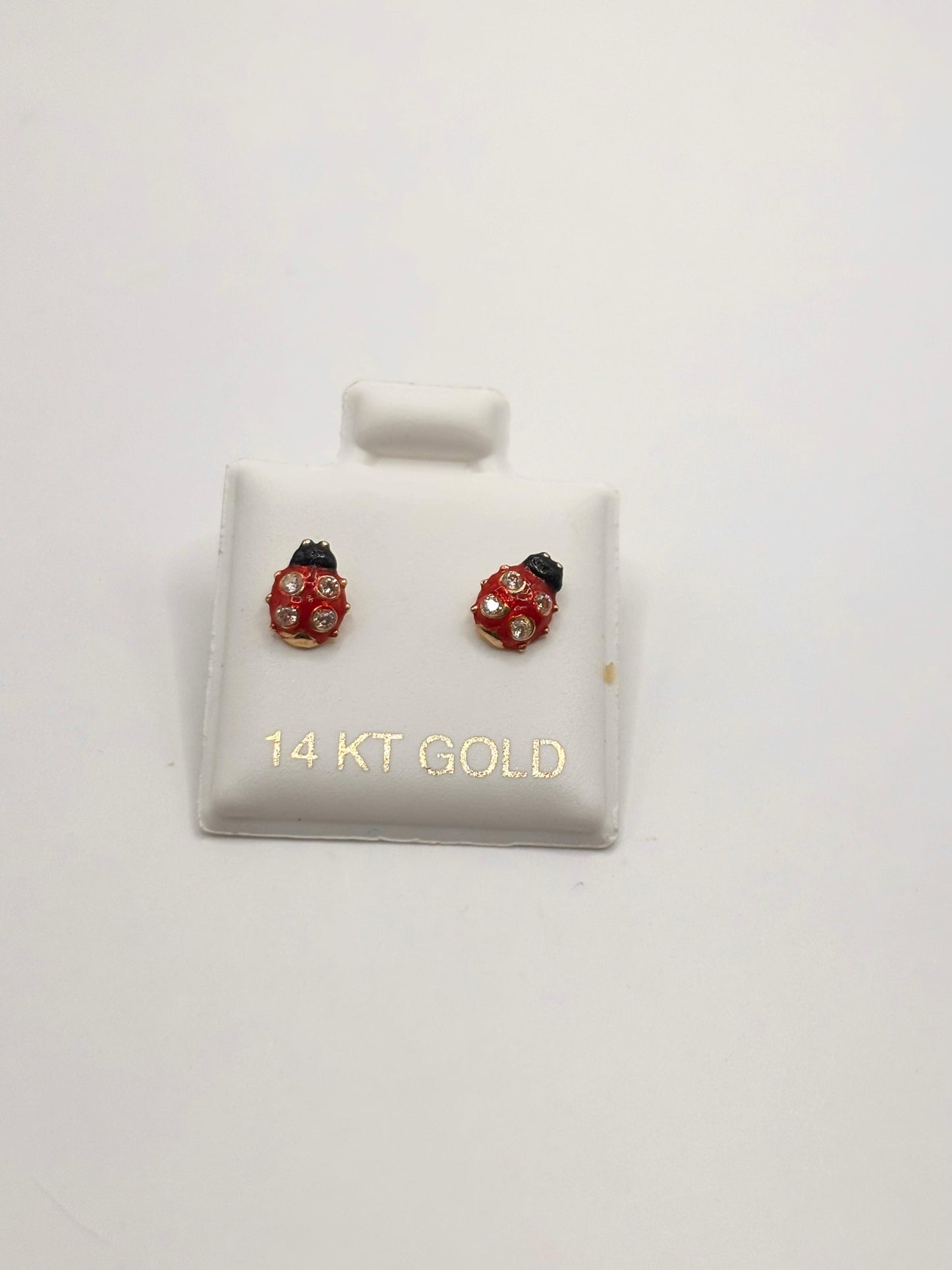 Ladybug earrings 14k
