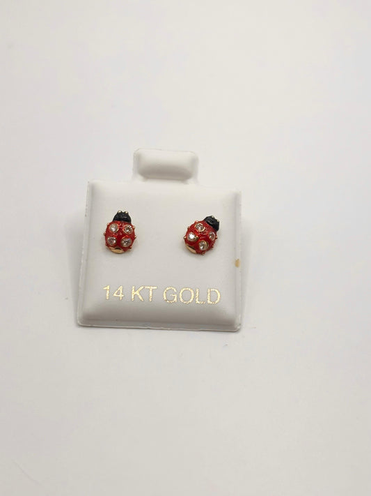Ladybug earrings 14k