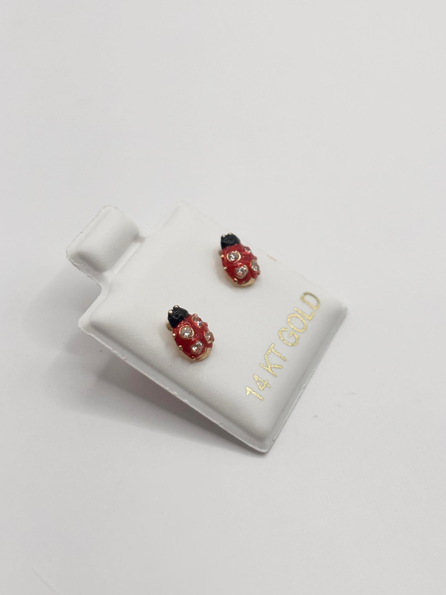 Ladybug earrings 14k