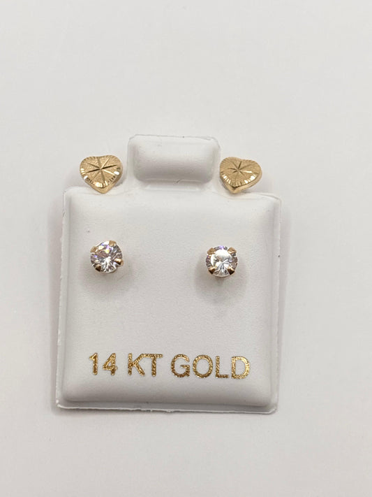 Telephone earrings hearth 14k