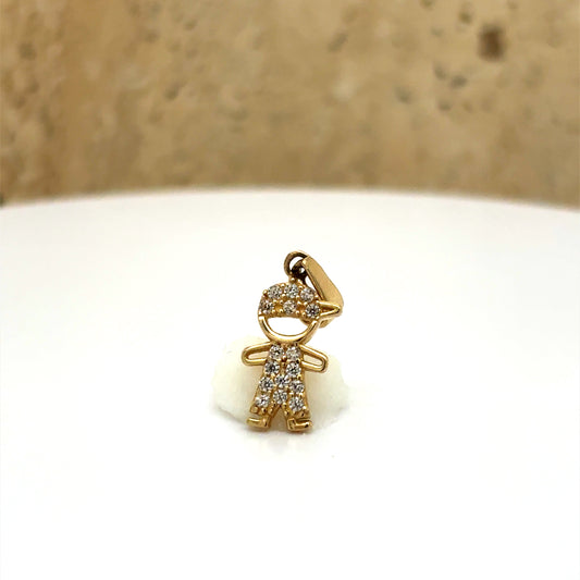 14k boy pendant