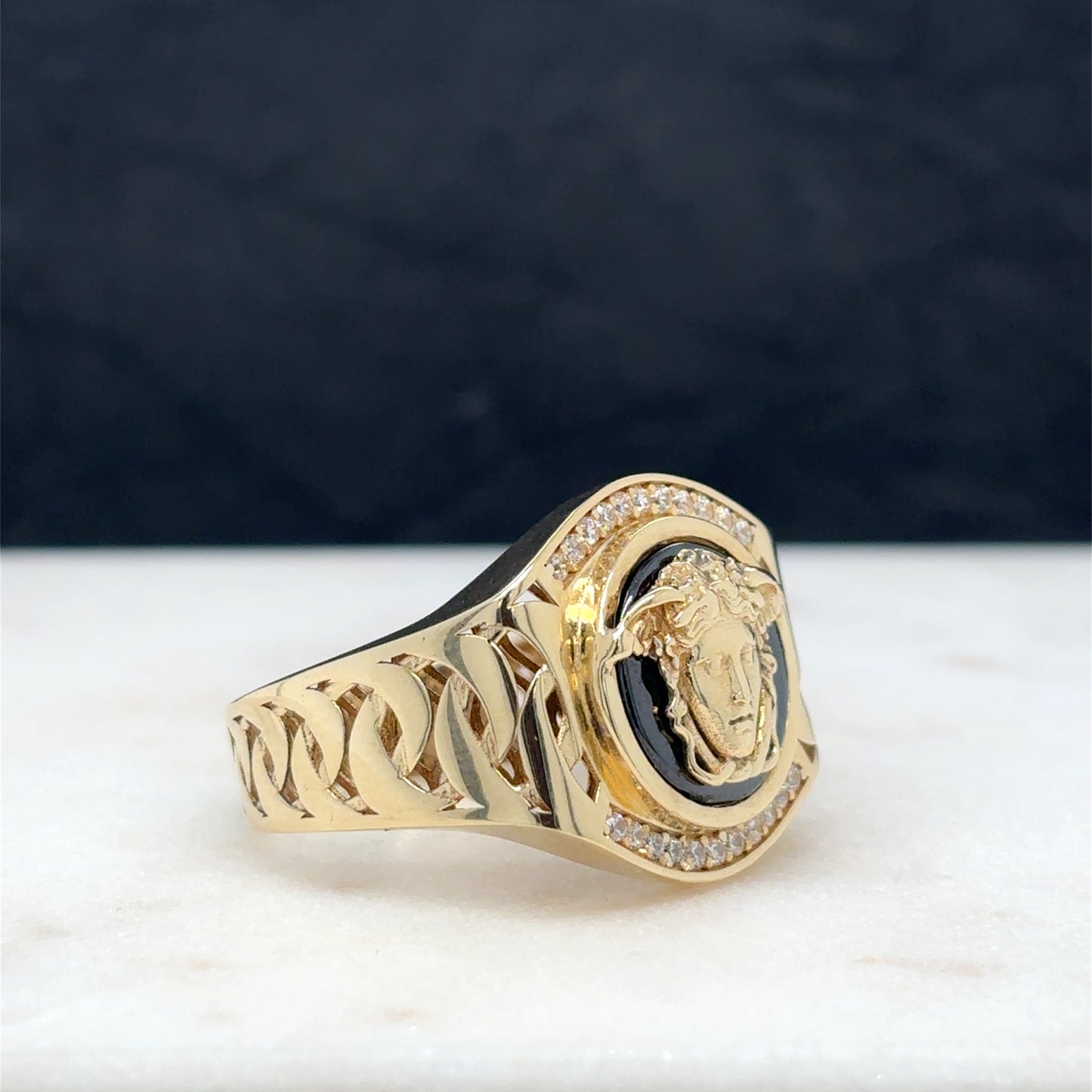 14k men rings with zirconia