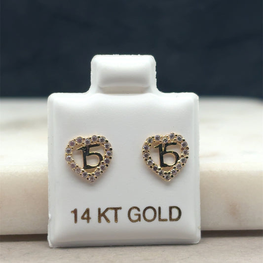 15 años earrings with zirconia
