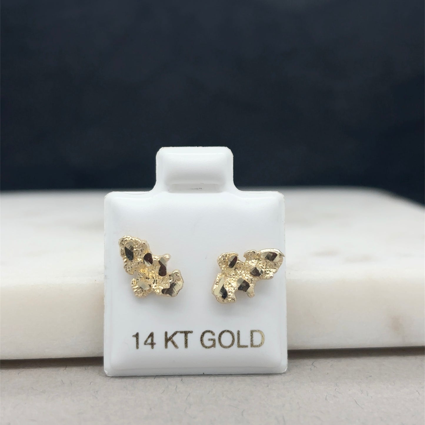 14k Classic Nugget Gold Earrings