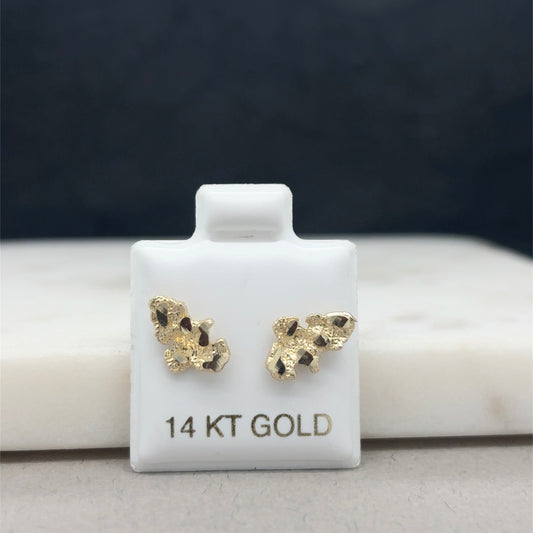 14k Classic Nugget Gold Earrings