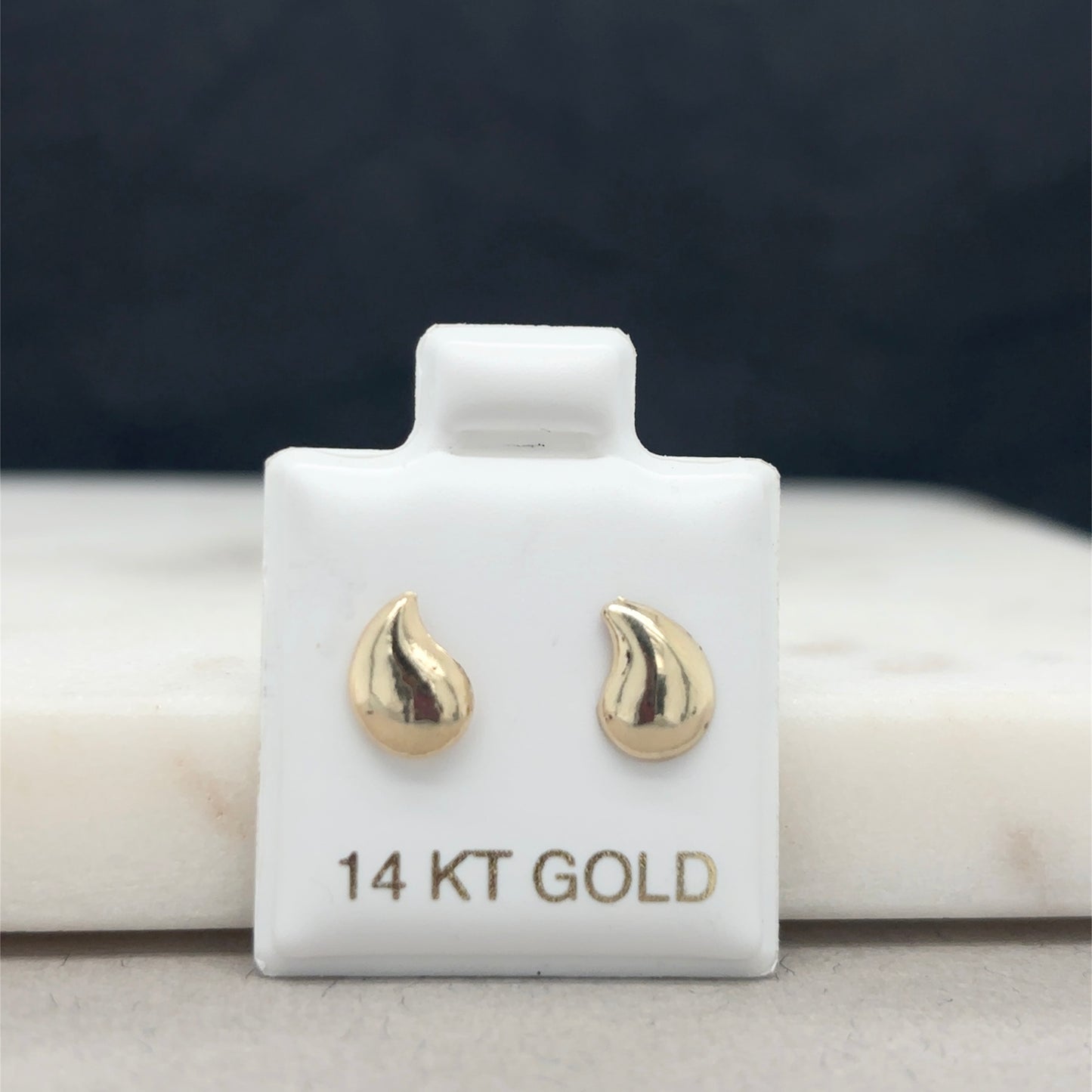 14K Gold Teardrop Stud Earrings