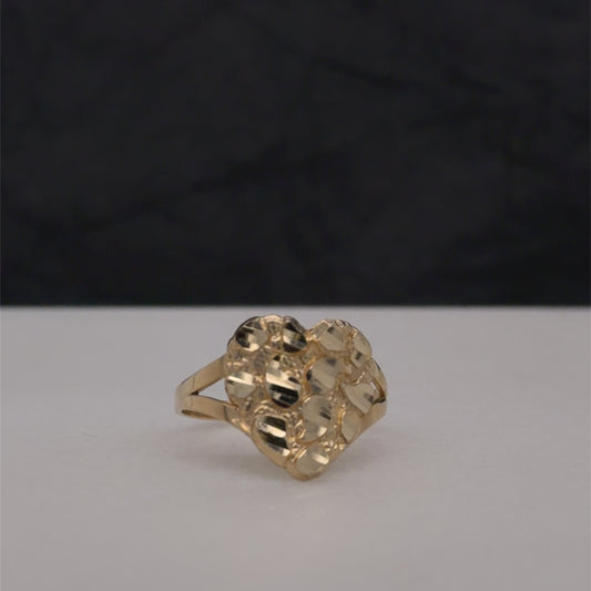 14k nuggets heart ring