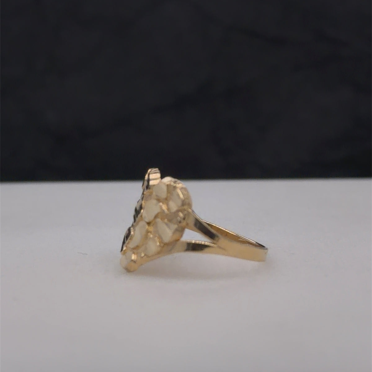 14k nuggets heart ring