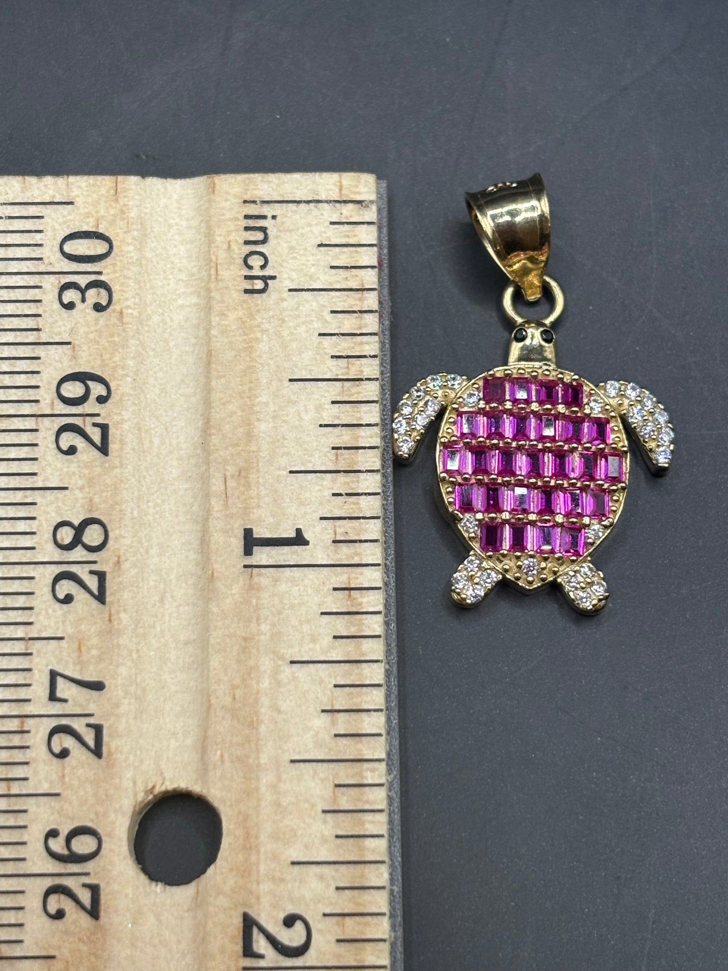 14k turtle cz