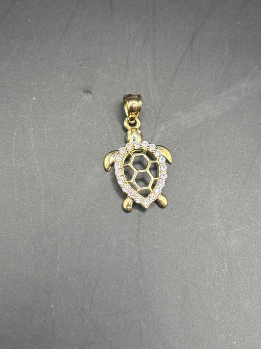 14k turtle cz