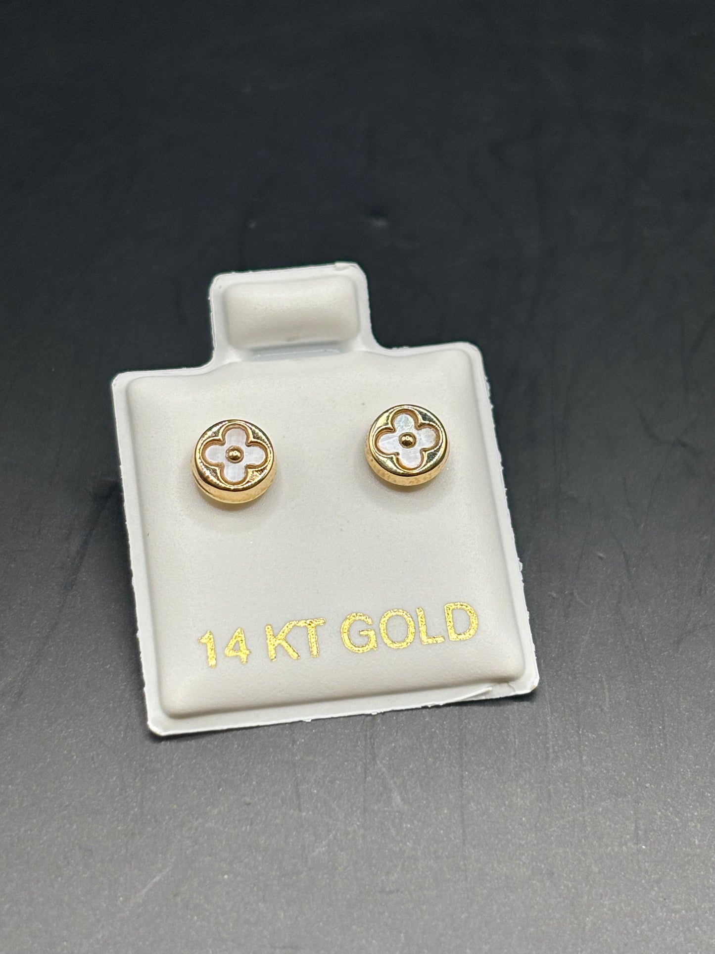 14k gold flower stud baby Earrings
