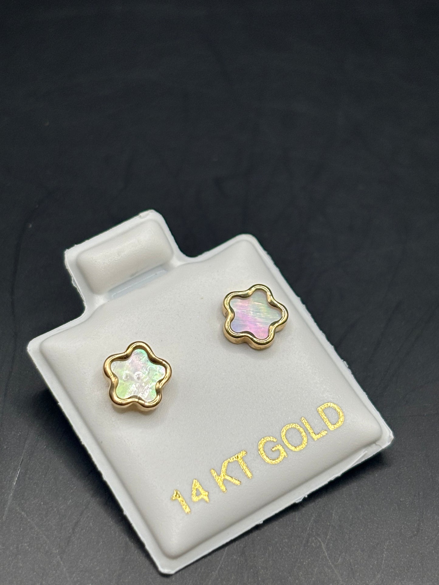 14k baby star earrings
