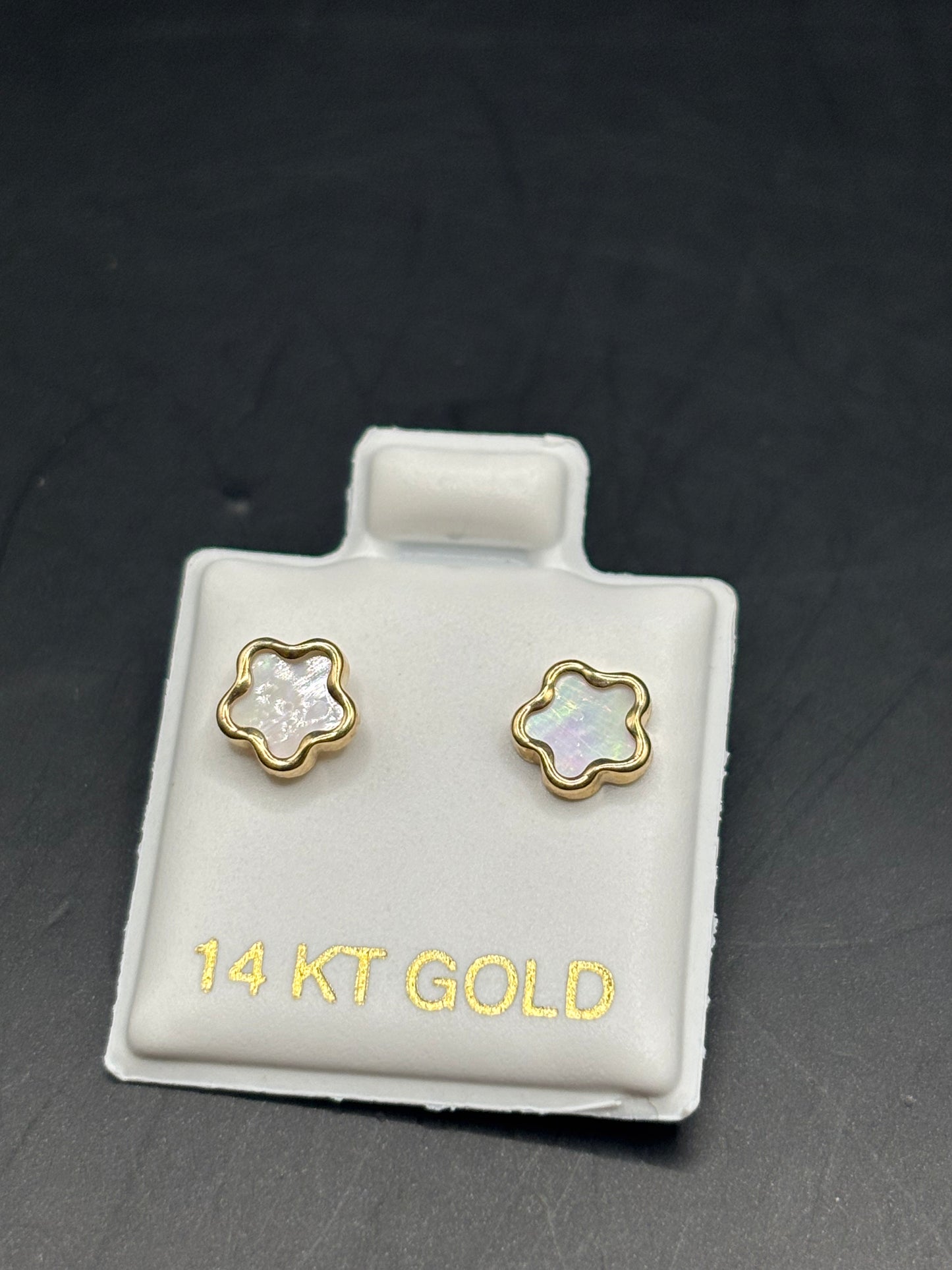 14k baby star earrings