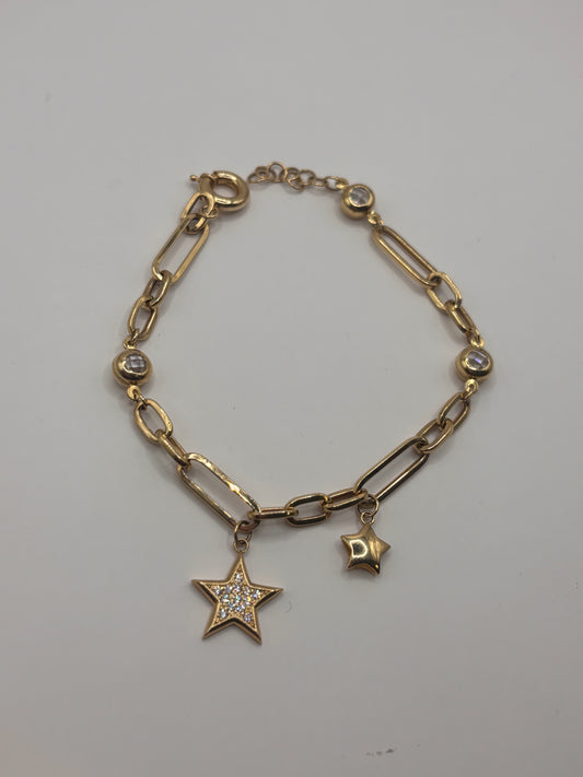 Paper clip bracelet 14k