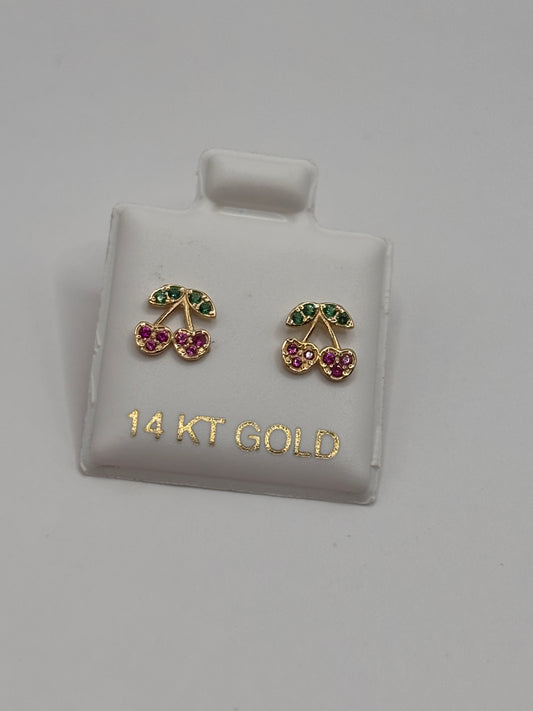 Cherry earrings screwback
