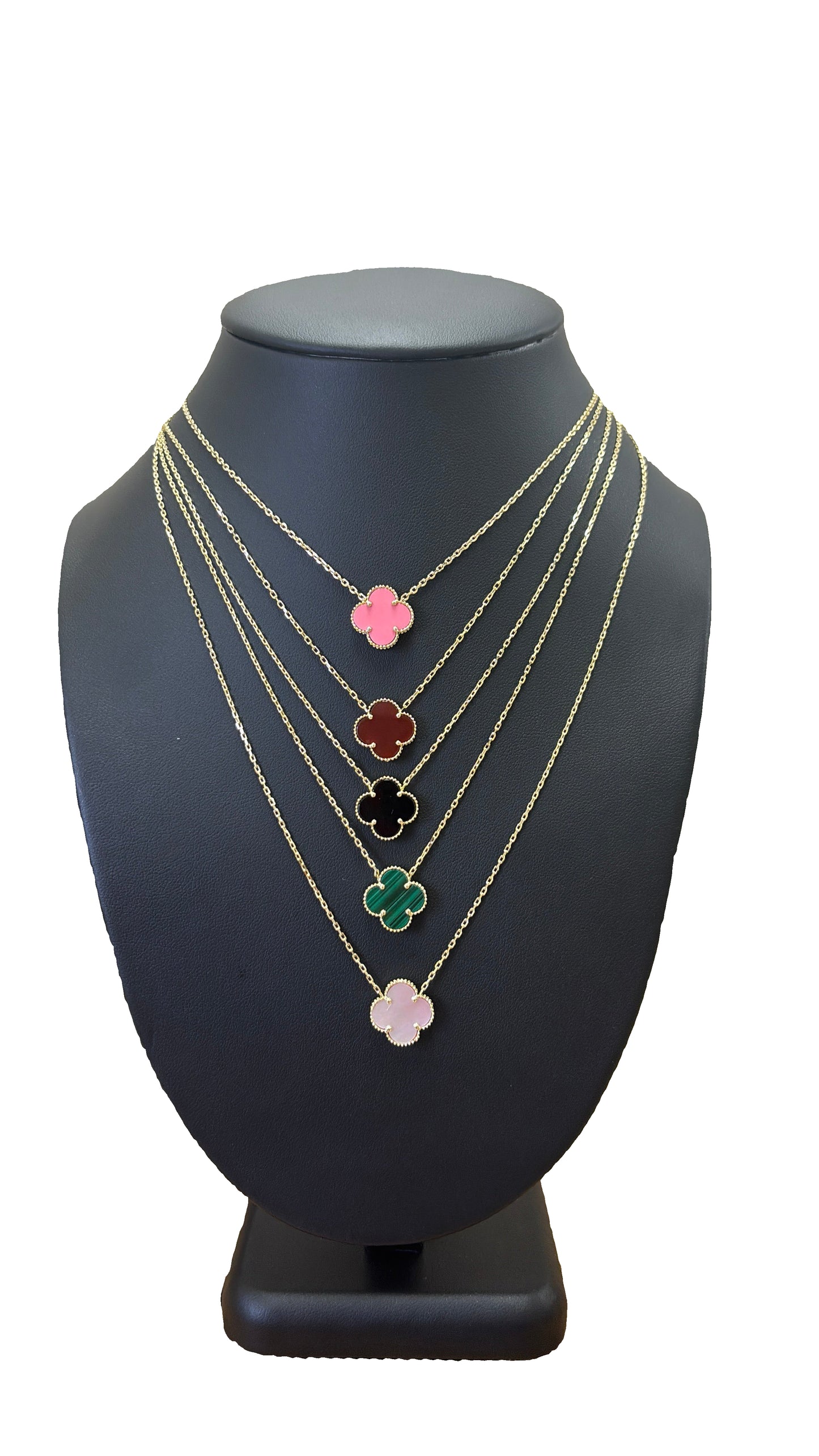 14k clover woman necklace 18"