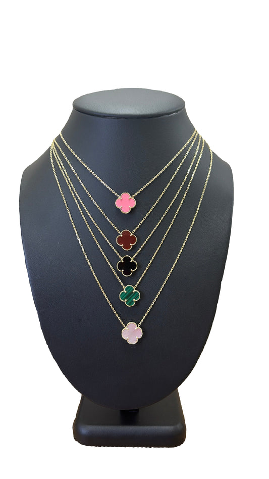 14k clover woman necklace 18"