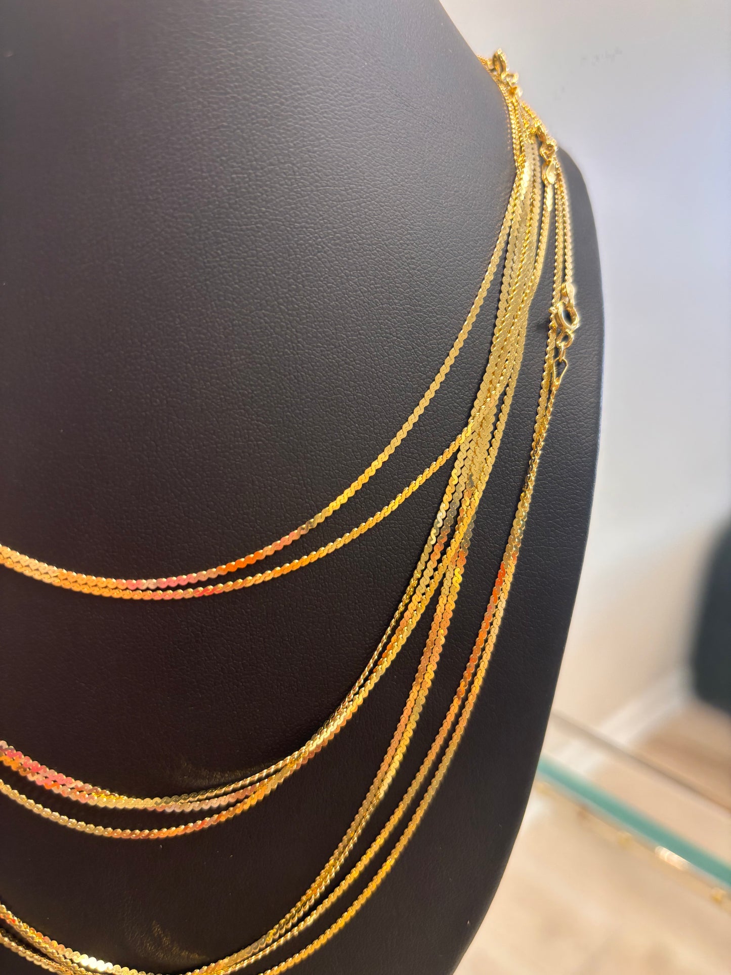 14k mirror woman necklace different sizes