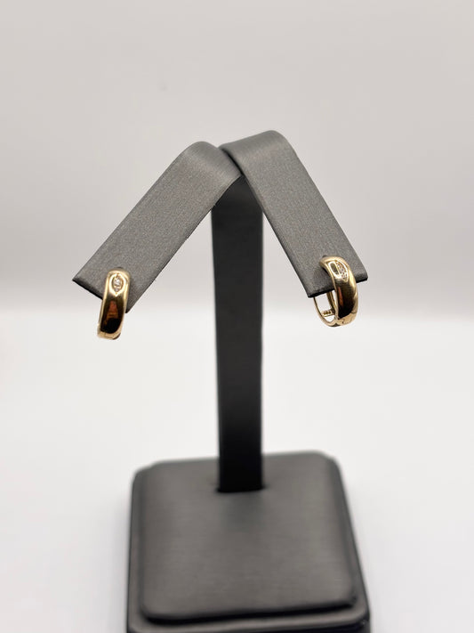 14k small huggies with cz