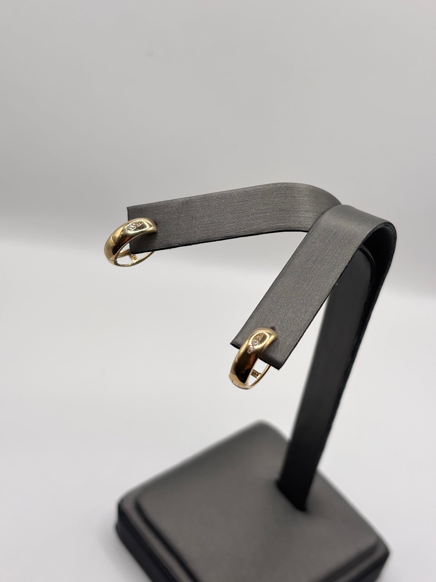 14k small huggies with cz