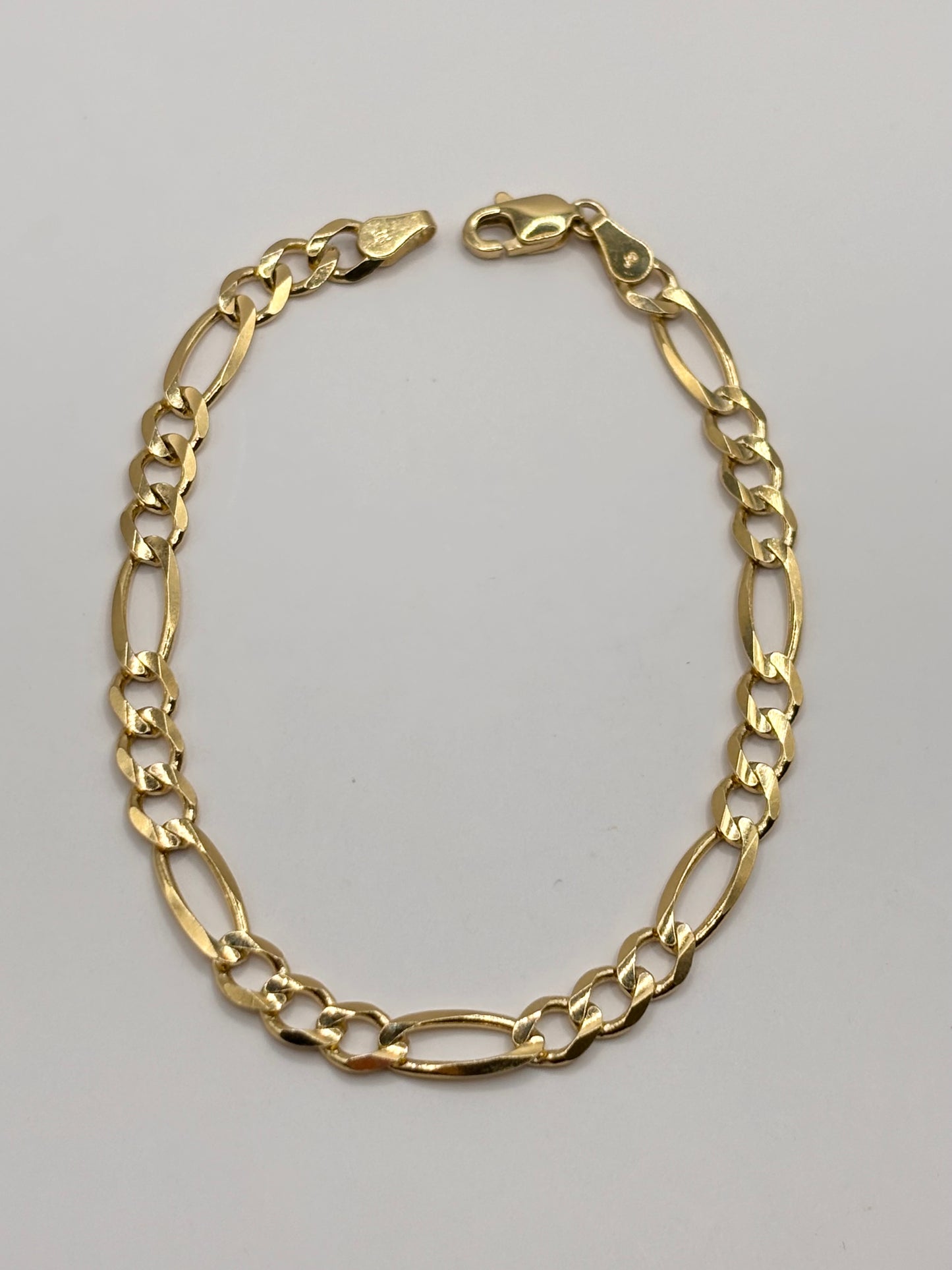 14k solid figaro bracelet