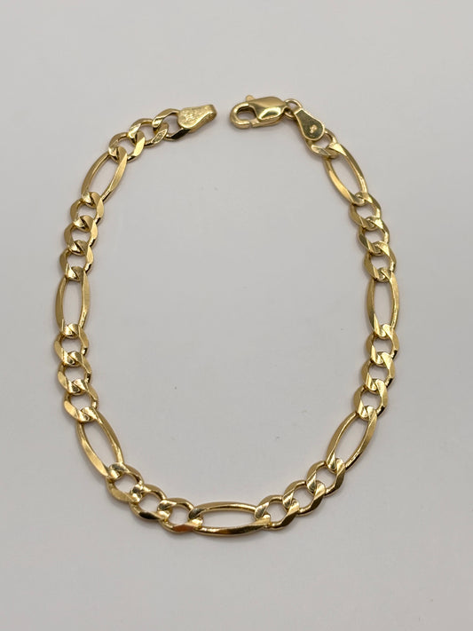 14k solid figaro bracelet