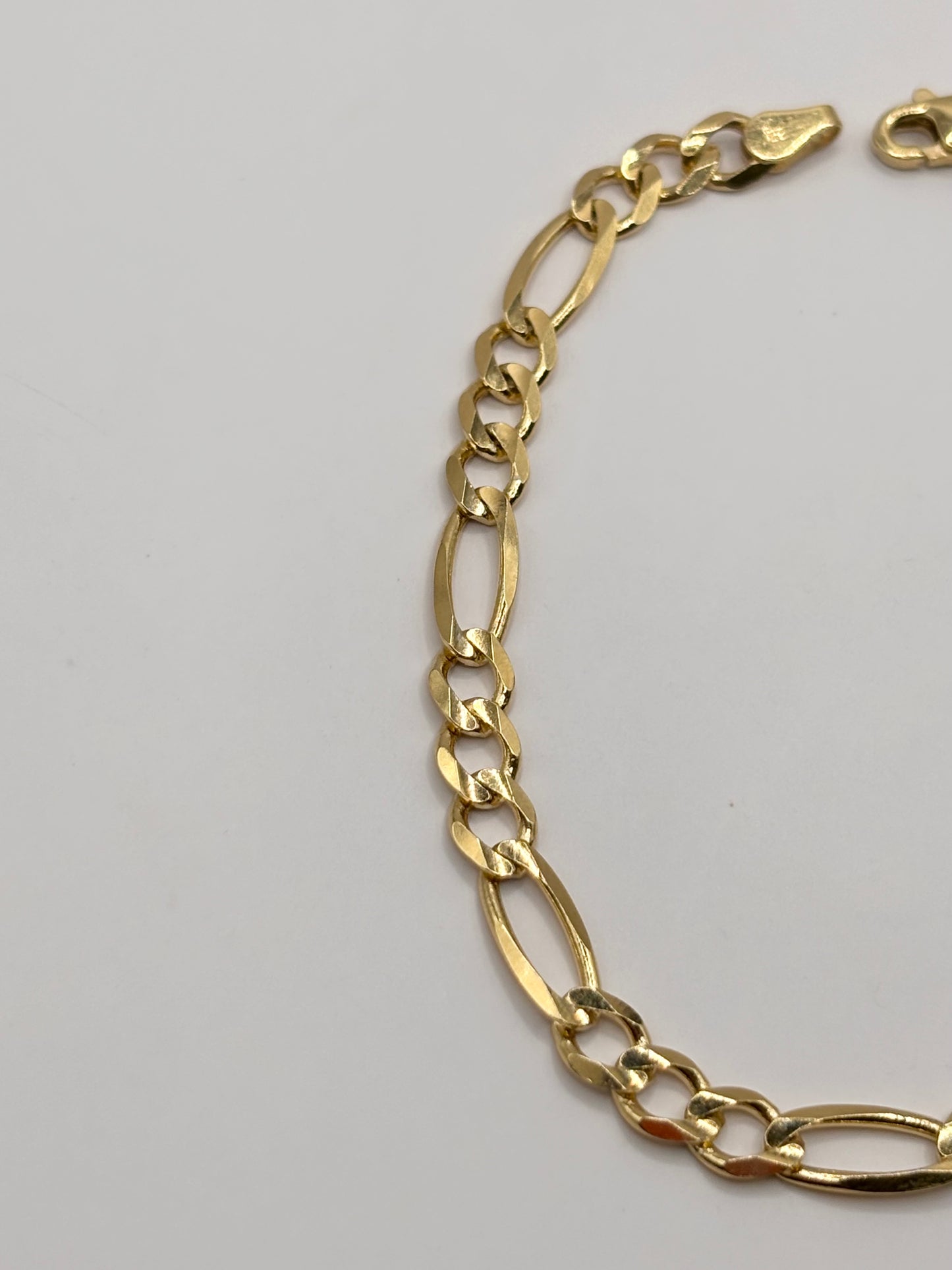 14k solid figaro bracelet