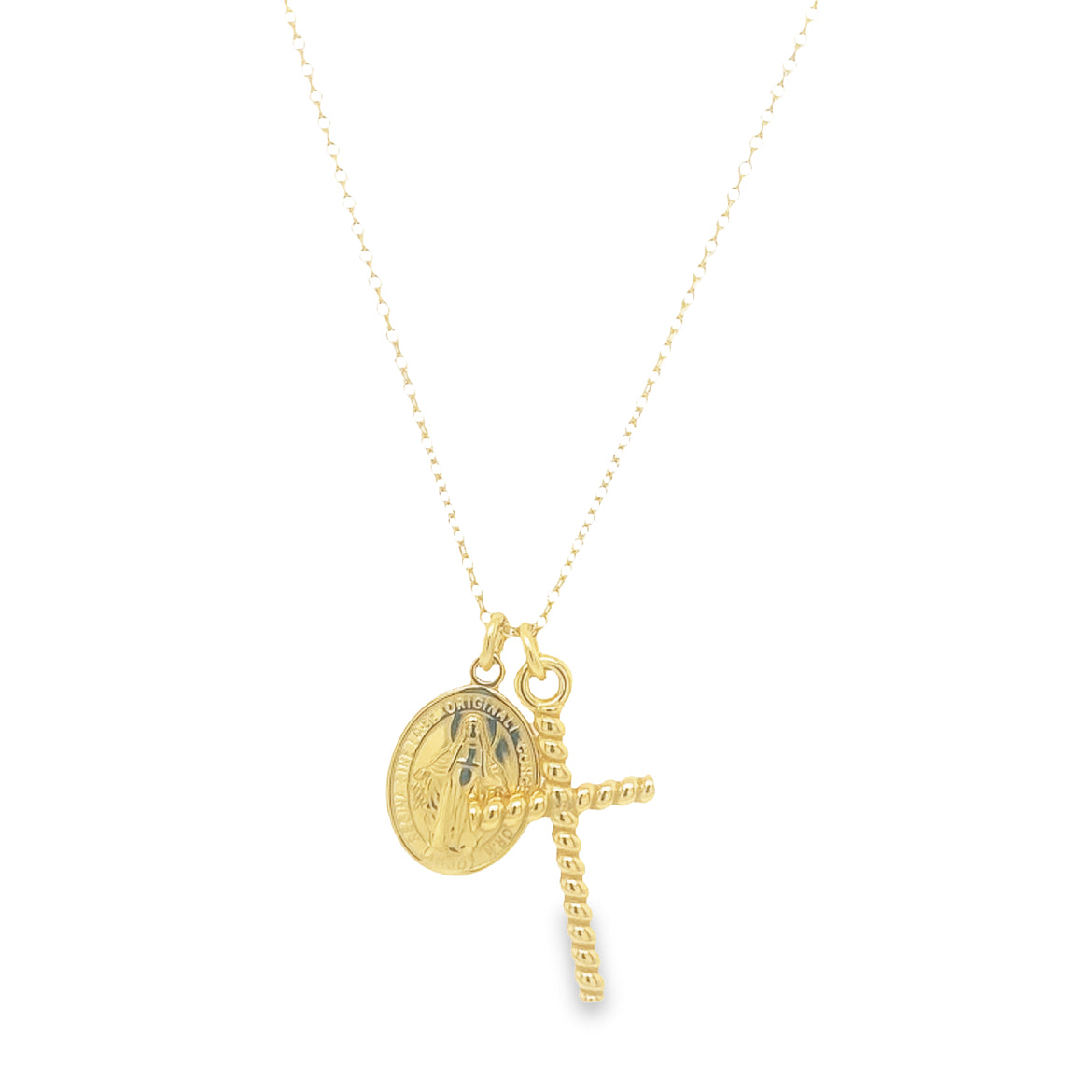cross and coin necklace