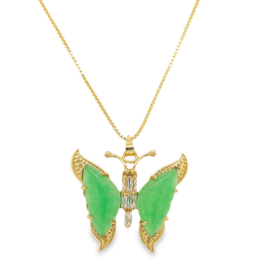 Butterfly jade necklace